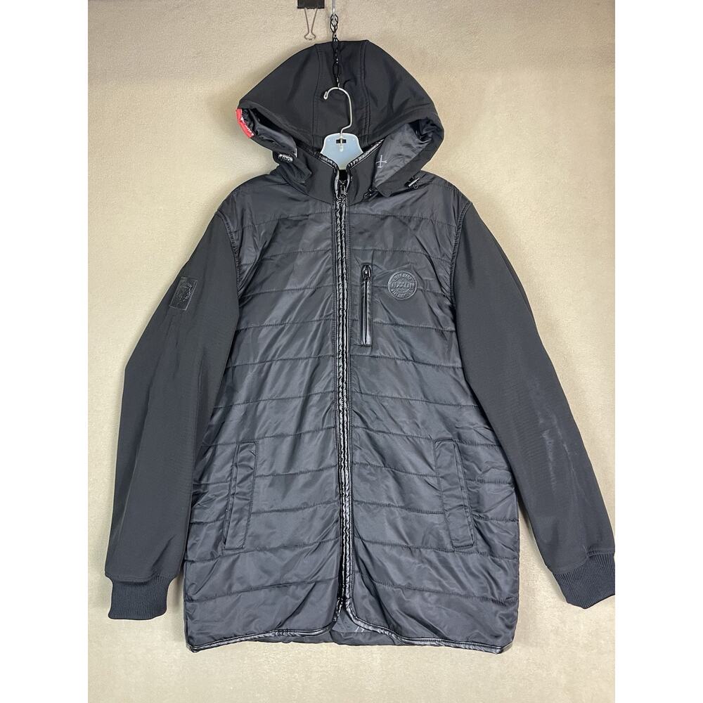Dixxon Flannel Co Jacket Mens L Black The Resistor‎ Quilted Hooded Full Zip